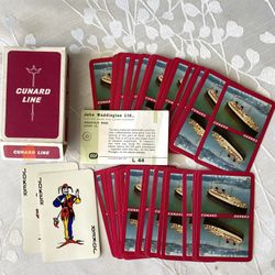 Cunard Cruise Line Ship Playing Cards Vtg Deck John Waddington Leeds & London Games