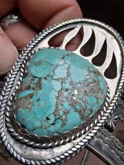 Sterling silver turquiose cuff bracelet
