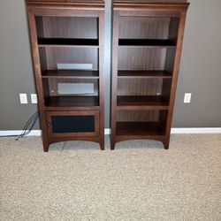 Solid Cherry Wood Shelving Unit Set