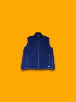 Vintage Patagonia Vest Mens 2XL Synchilla Fleece Blue Pocket Sleeveless Jacket