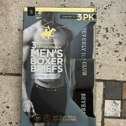NWT Beverly Hills polo club cotton stretch men’s boxer briefs 4 pack size S