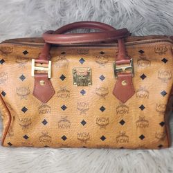 MCM Cognac Brown Leather Hand Bag
Shoulder Bag Boston Bag