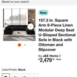 8 Piece Black Sectional