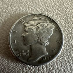1945-w - Mercury Dime - 90% Silver! Extremely Fine Condition. 