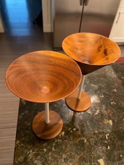 Wood Cocktail Martini Glasses- new