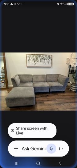 Couch 3 Piece Modular with Ottoman From Living Spaces
