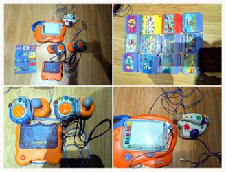 VTech https://offerup.com/redirect/?o=Vi5TbWlsZQ== TV Learning System Bundle – Console, Art Studio, 2 Controllers, 12 Games