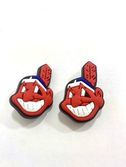 Cleveland, Indian’s Mlb Baseball Shoe Charm Collectibles Lot Of 2