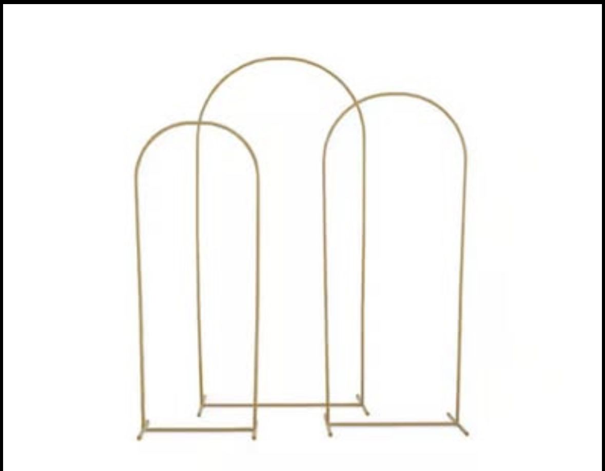 Set Of 3 Gold Arches For Backdrop 
