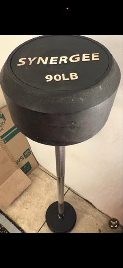 Fixed 90lb rubber barbell
