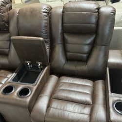 Owners Box 2 Piece Power Reclining Sofa and Loveseat Set /P