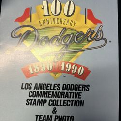 1990  LA dodgers stamps and team photo