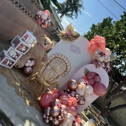 Pink Bear Baby Shower Balloons 