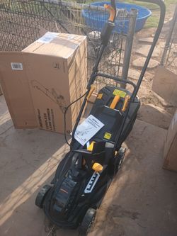 Battery powered lawn mower battery and charger not included it's a Heinz probe