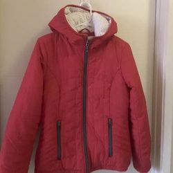 Women’s Size S Pink Puffer Jacket With Fleece Lining