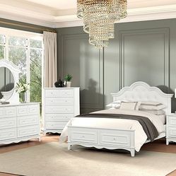 Brand New White 4pc Queen Bedroom Set (Available In Eastern King)