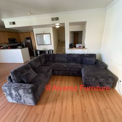 Corduroy Sectional Sleeper Sofa With Storage