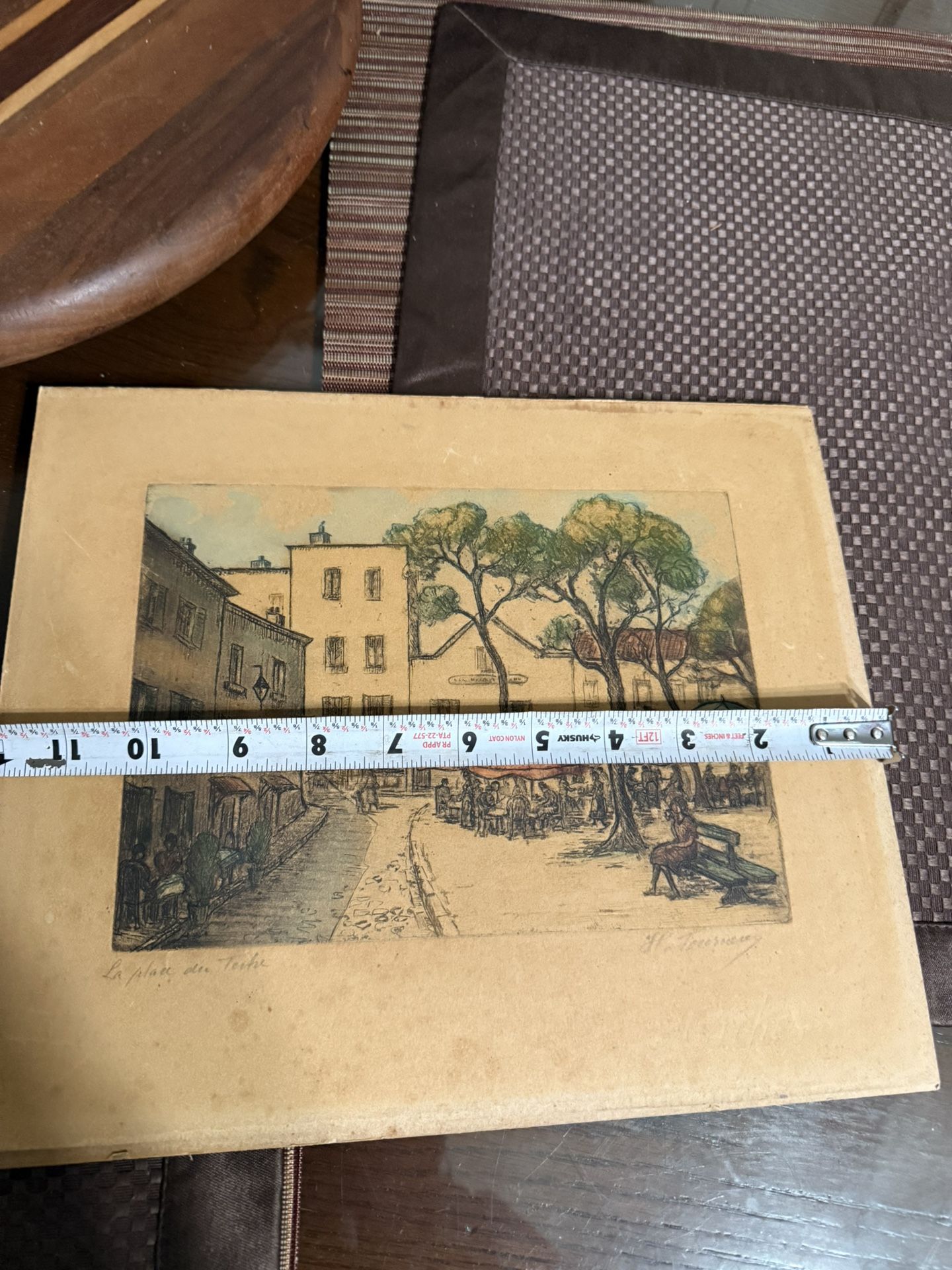 Vintage Hand Colored Signed Engraving