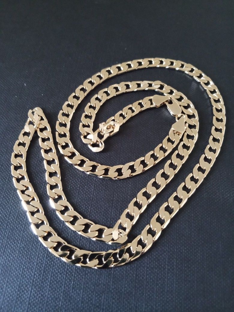 Gold Plated Curb Necklace Chain