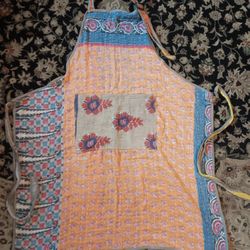 Holiday Hand-stitched Reversable  Apron 