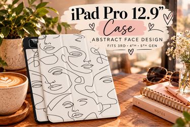 iPad Pro 12.9” Case – Abstract Face Design – 3rd/4th/5th Gen