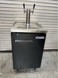New 1 Door Beer kegerator Kintera Direct Draft Single Tower 2 Tap on wheels NSF