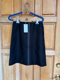 COS Black Wool Cashmere A-Line Mini Short Skirt Full Zip EU 34 US 2 NWT