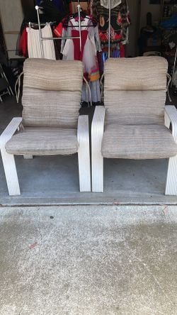 Two large lightweight patio chairs