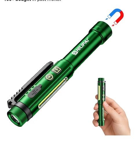 EDC Flashlights Rechargable, Mini, Magnetic,Waterproof Pocket Flashlight with Clip,High Lumens 600 Lumens with 8 Modes for Inspection, Work, Emergency