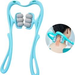 Neck Massager Roller,Handheld Massager with 6 Balls Massage Point, Neck Pain Relief Massager for Deep Tissue in Neck, Back, Shoulder, Waist, and Legs