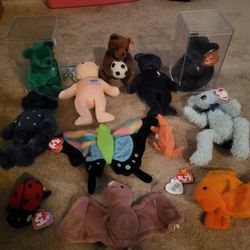 Set Of 12 Assorted TY Beanie Babies, Etc.