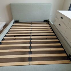 Lulu & Georgia Mint Green Bed Frame/Headboard