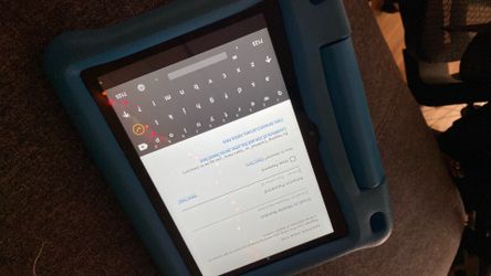 Small Fire / Kindle Tablet with blue case / protector