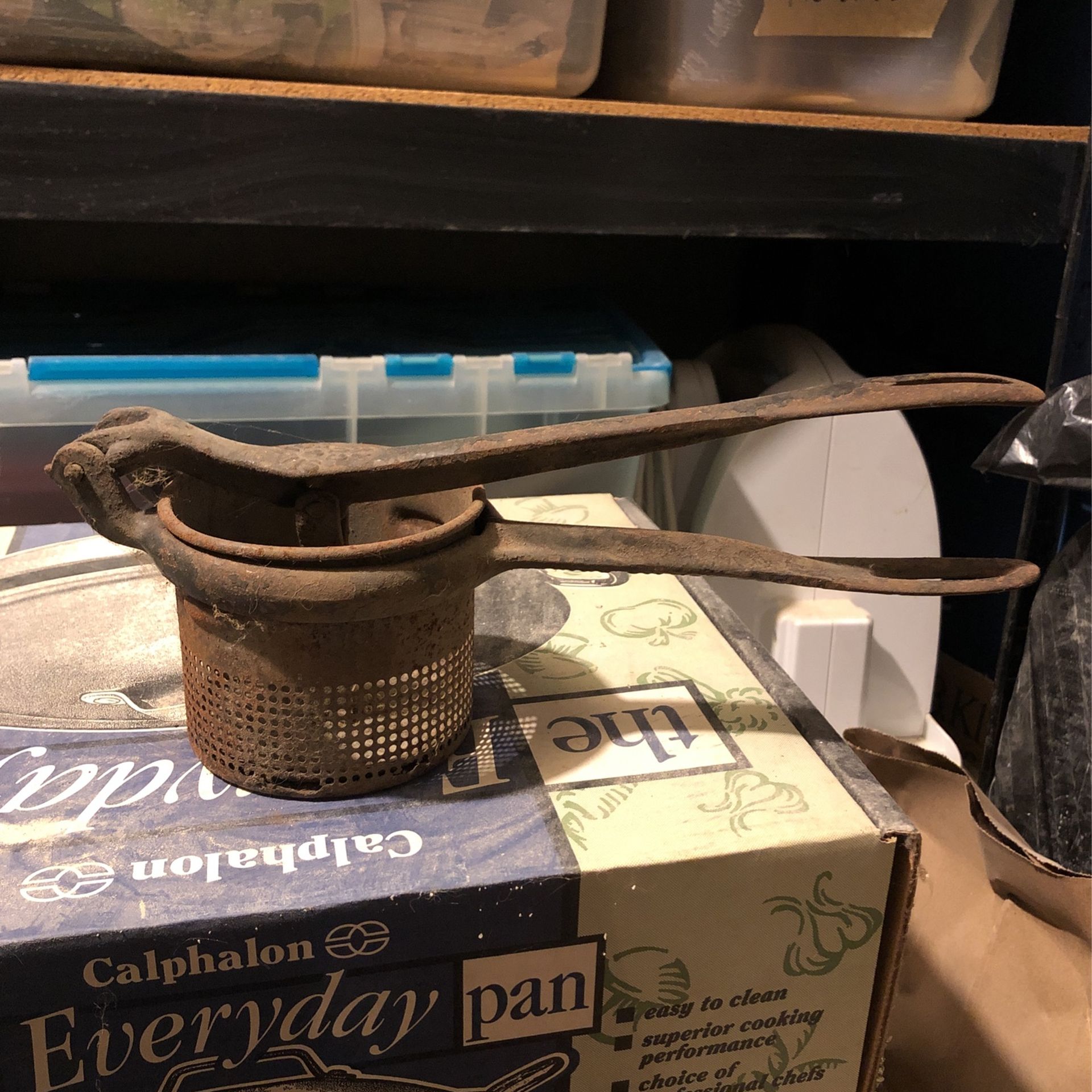 Vintage Rice Potato Press Silver Co NY Antique Collectible