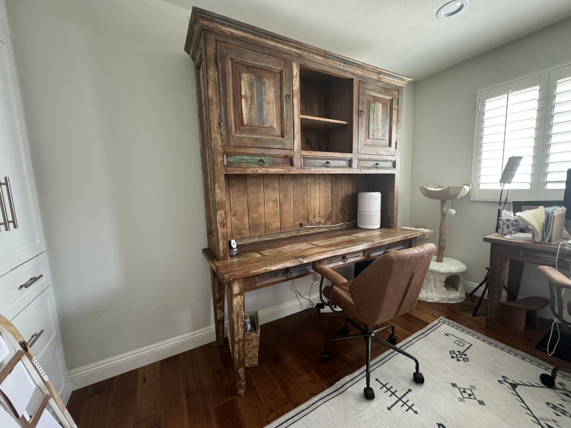 2 Part Desk With Armoire ( 8ft X 7ft) 26 Width