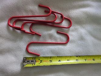 Red Vinyl Coated S-Hooks - Garage Utility Storage Hooks (Set of 5)
