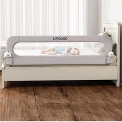 Folding Bed Rail for Toddlers,Baby Bed Rail Guard with Reinforced Anchor Safety System,Fit Bunk,Full Size,Queen,King,Twin(Grey,71"x23.6")