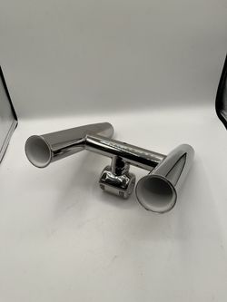 2 Tubes Rocket Launcher Fishing Rod Holder for 1.25" Rail, Stainless Steel, Heavy Duty