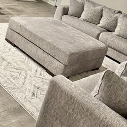 Ashley sectional with ottoman
