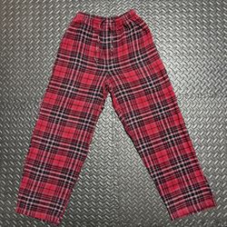 Nautica Sleepwear Pajama Pants Plaid Fleece Red Black Bottoms Pocket Mens Small