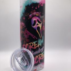 Scream Tumbler Halloween Tumbler Ghost Face Tumbler Scary Coffee Cup Scary Tumbler 
