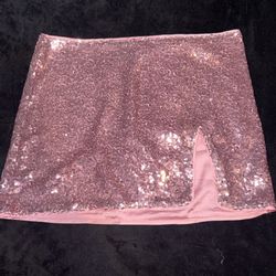 FINESSE Pink Sequin Mini Skirt 