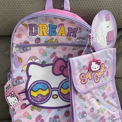 Hello Kitty Five Piece Set Backpack