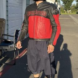 XL Alpine Stars Full Leather Motorcycle Jacket 