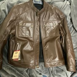 Authentic Indian Brown Leather Jacket Brand New!