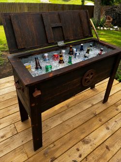 Rustic wooden cooler