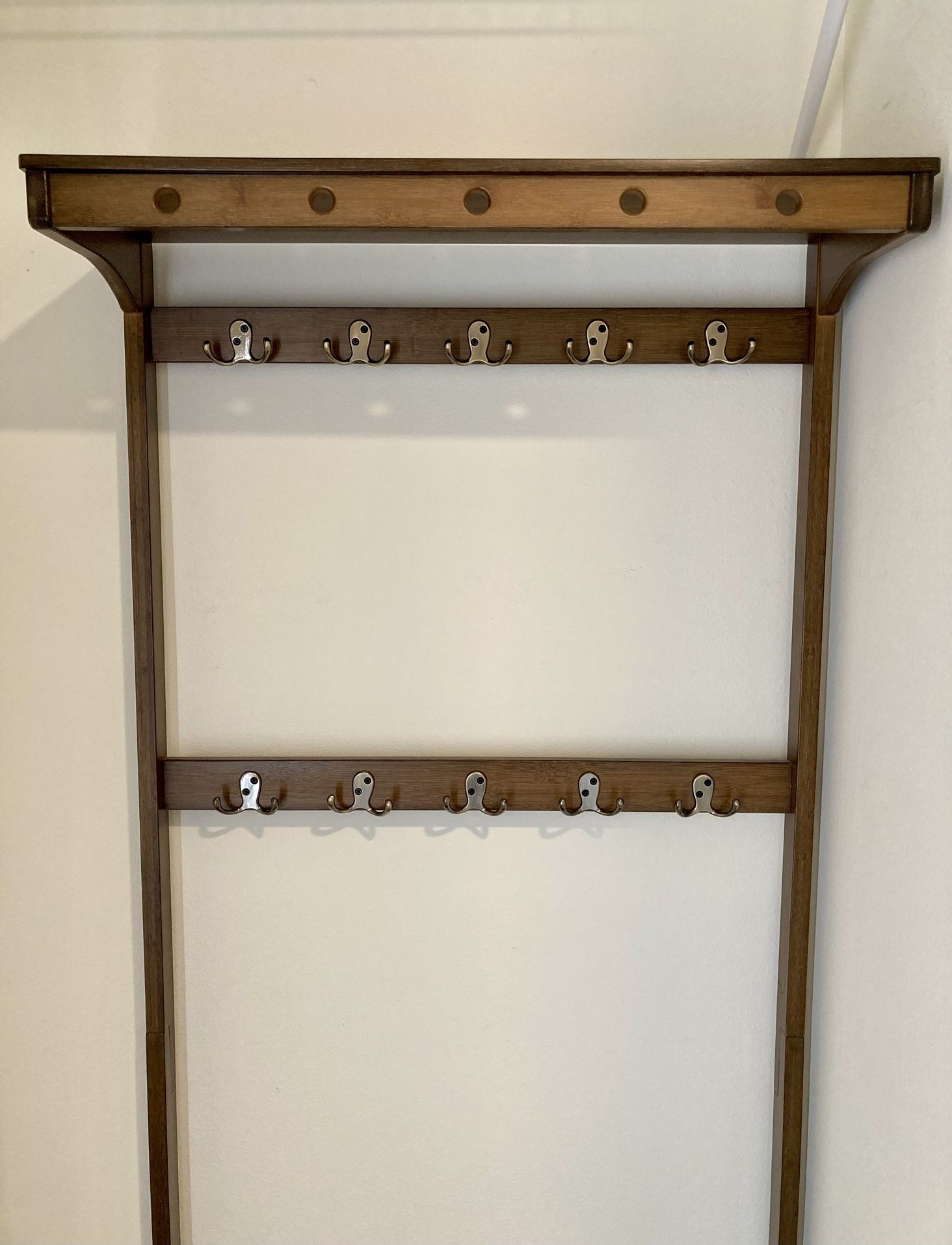 Bamboo Coat Rack Shoe Bench