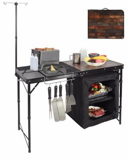 REDCAMP 4ft Camping Kitchen Table – Like New, Complete