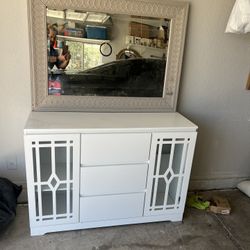 Nice Cabinet With Large Mirror 