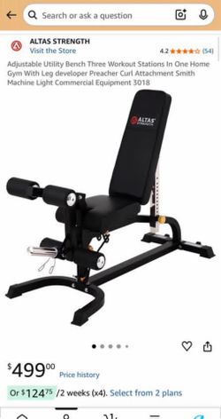 Altas Strength Adjustable Utility Bench 3018 – Leg Developer & Preacher Curl – Heavy Duty